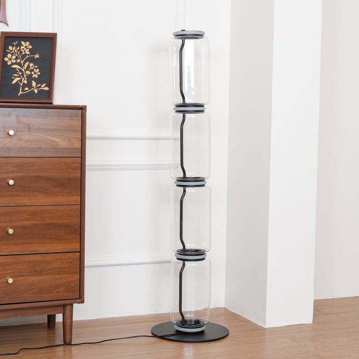 Adjustable Hand-Blown Glass LED Floor Lamp