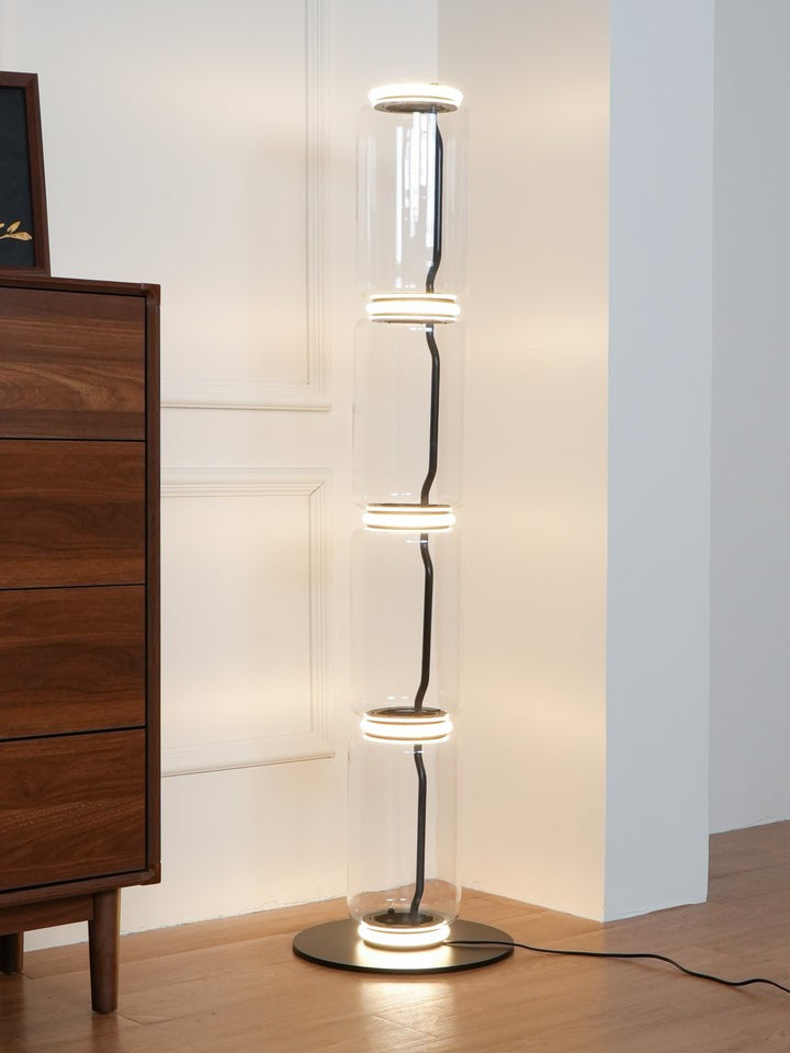 Adjustable Hand-Blown Glass LED Floor Lamp
