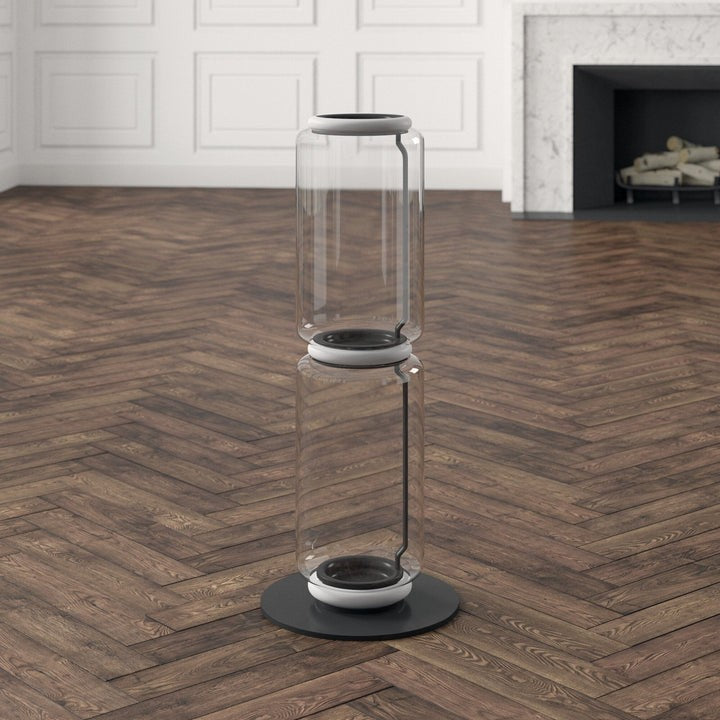 Adjustable Hand-Blown Glass LED Floor Lamp