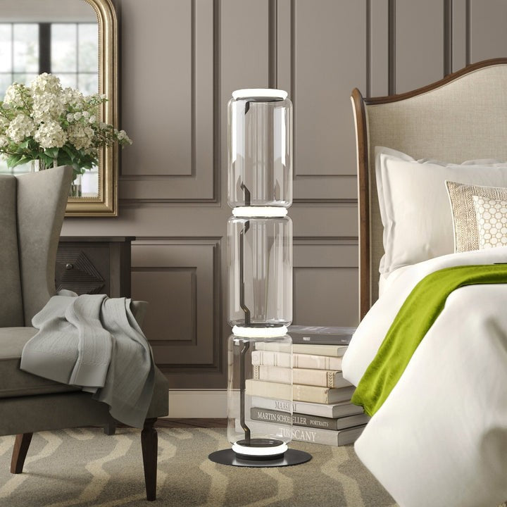 Adjustable Hand-Blown Glass LED Floor Lamp