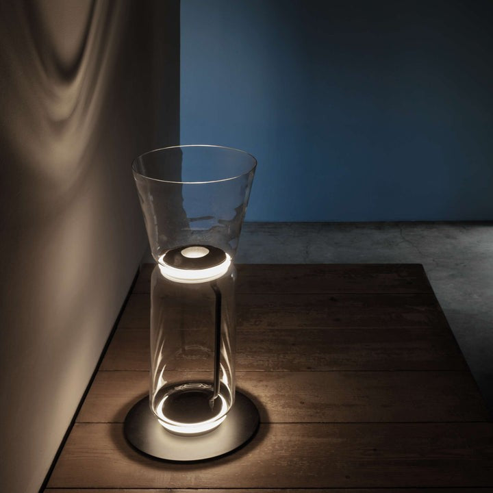 Adjustable Hand-Blown Glass LED Floor Lamp