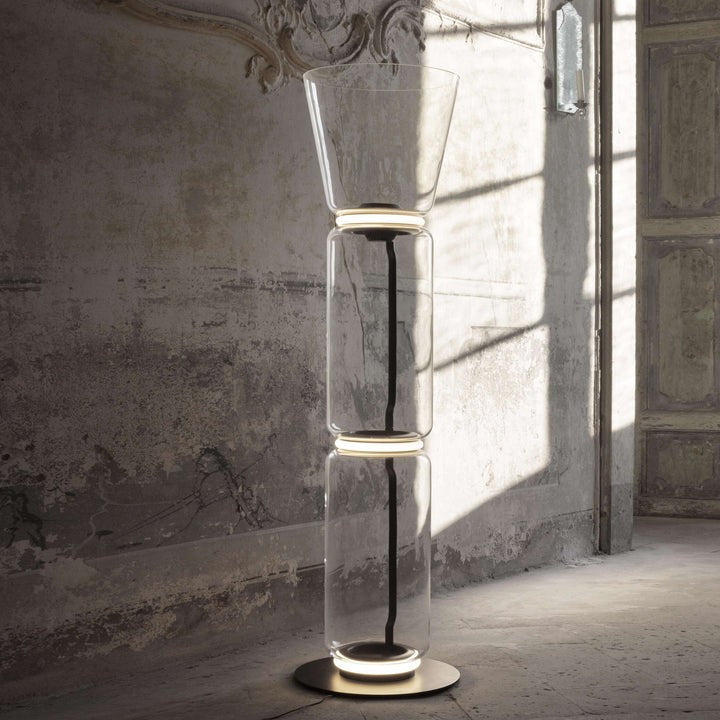 Adjustable Hand-Blown Glass LED Floor Lamp