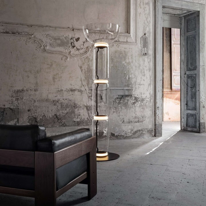 Adjustable Hand-Blown Glass LED Floor Lamp