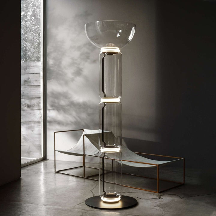 Adjustable Hand-Blown Glass LED Floor Lamp
