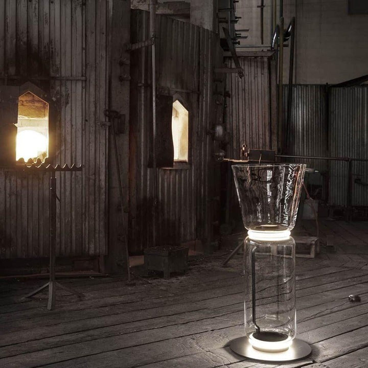 Adjustable Hand-Blown Glass LED Floor Lamp