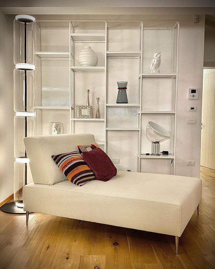 Adjustable Hand-Blown Glass LED Floor Lamp