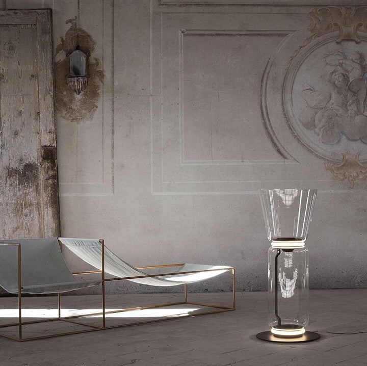 Adjustable Hand-Blown Glass LED Floor Lamp