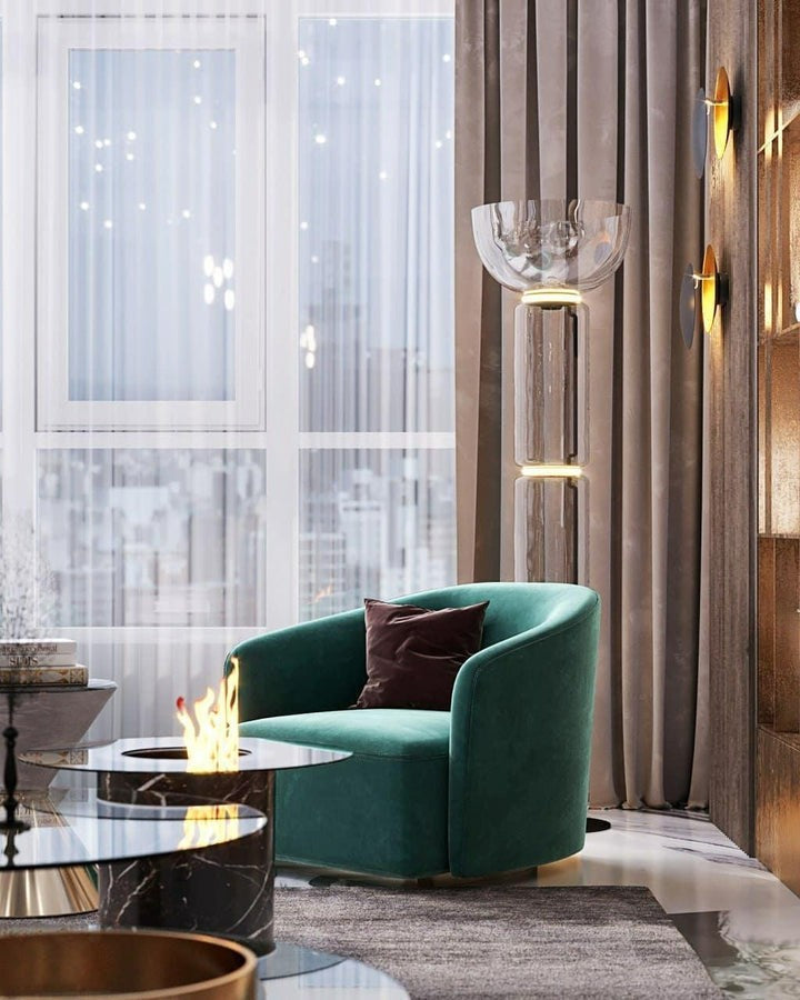 Adjustable Hand-Blown Glass LED Floor Lamp