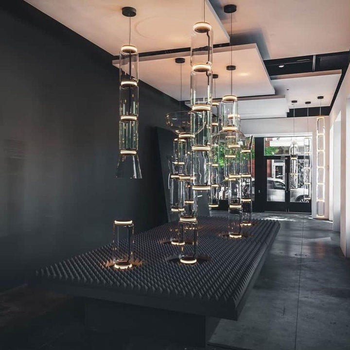 Adjustable Hand-Blown Glass LED Floor Lamp