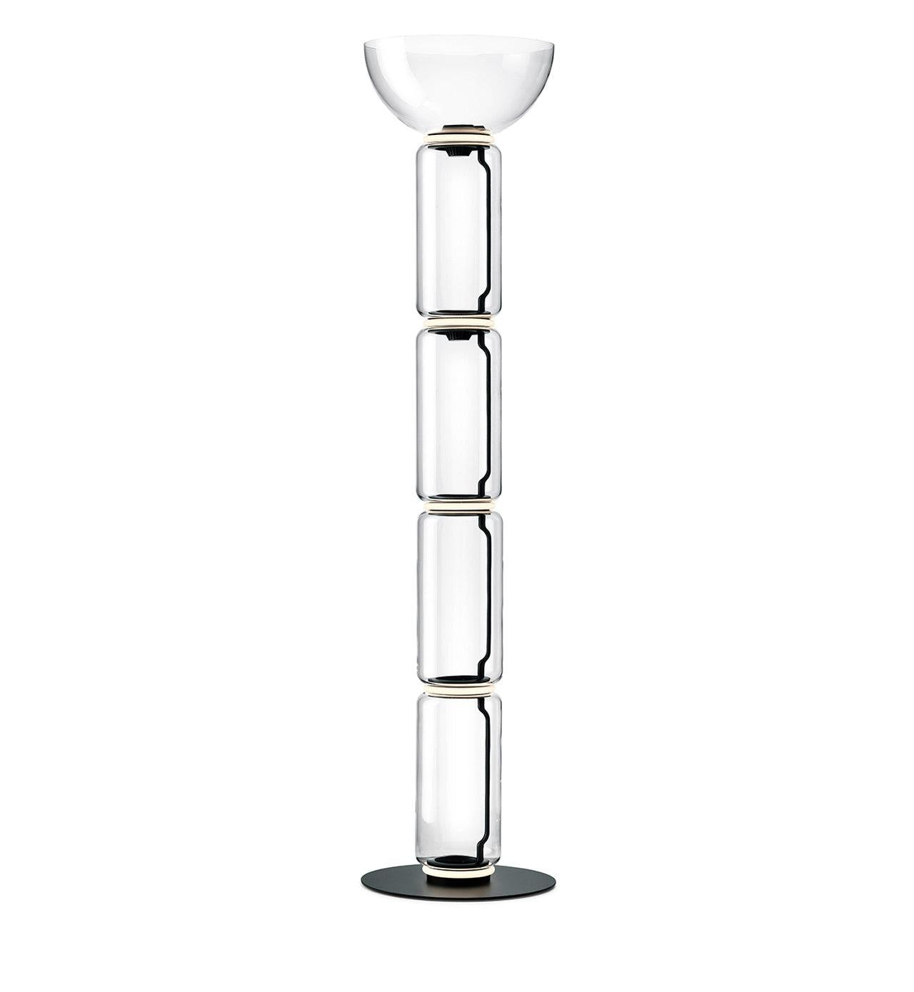 Adjustable Hand-Blown Glass LED Floor Lamp
