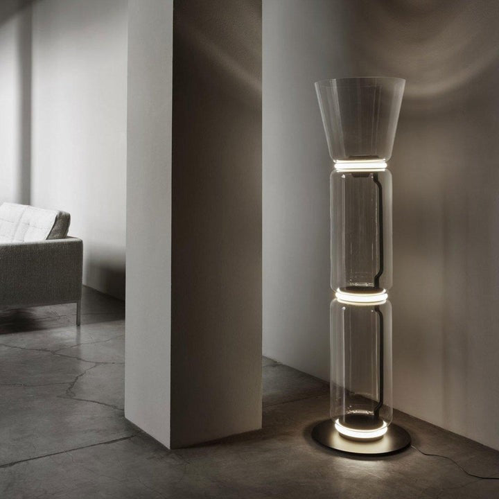 Adjustable Hand-Blown Glass LED Floor Lamp
