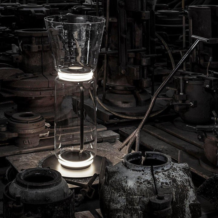 Adjustable Hand-Blown Glass LED Floor Lamp