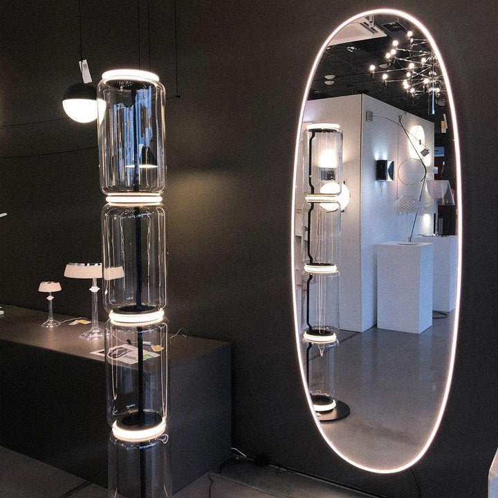 Adjustable Hand-Blown Glass LED Floor Lamp