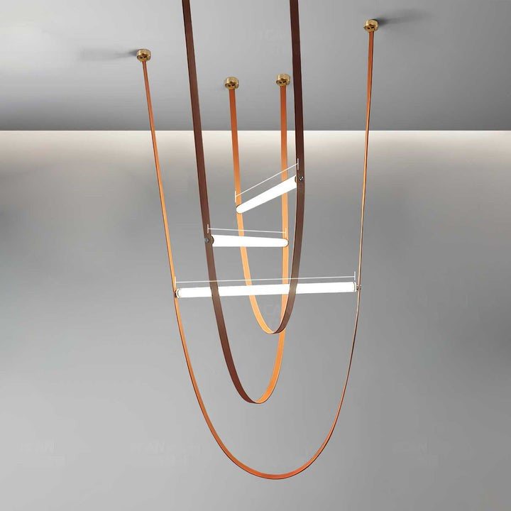 Adjustable Leather Belt LED Pendant Light