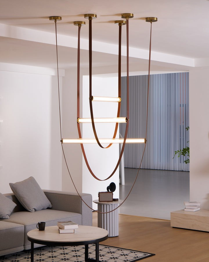 Adjustable Leather Belt LED Pendant Light