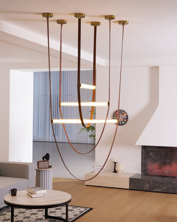 Adjustable Leather Belt LED Pendant Light