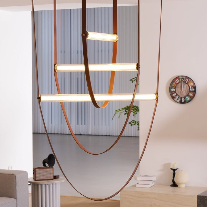 Adjustable Leather Belt LED Pendant Light