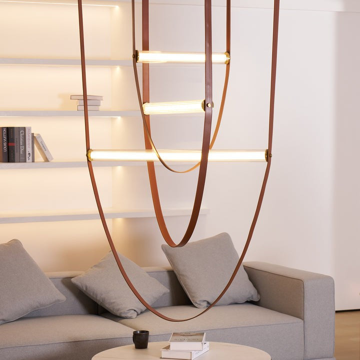 Adjustable Leather Belt LED Pendant Light