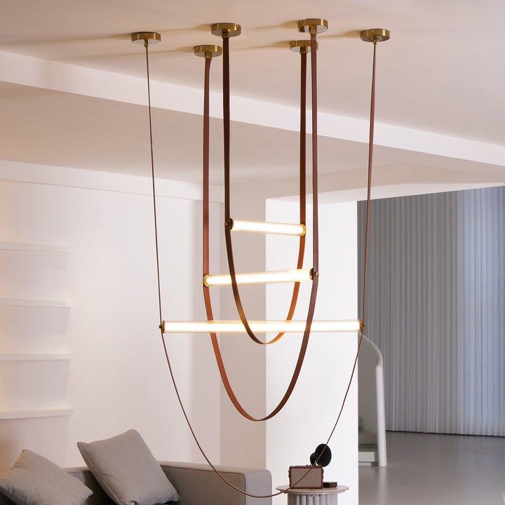Adjustable Leather Belt LED Pendant Light