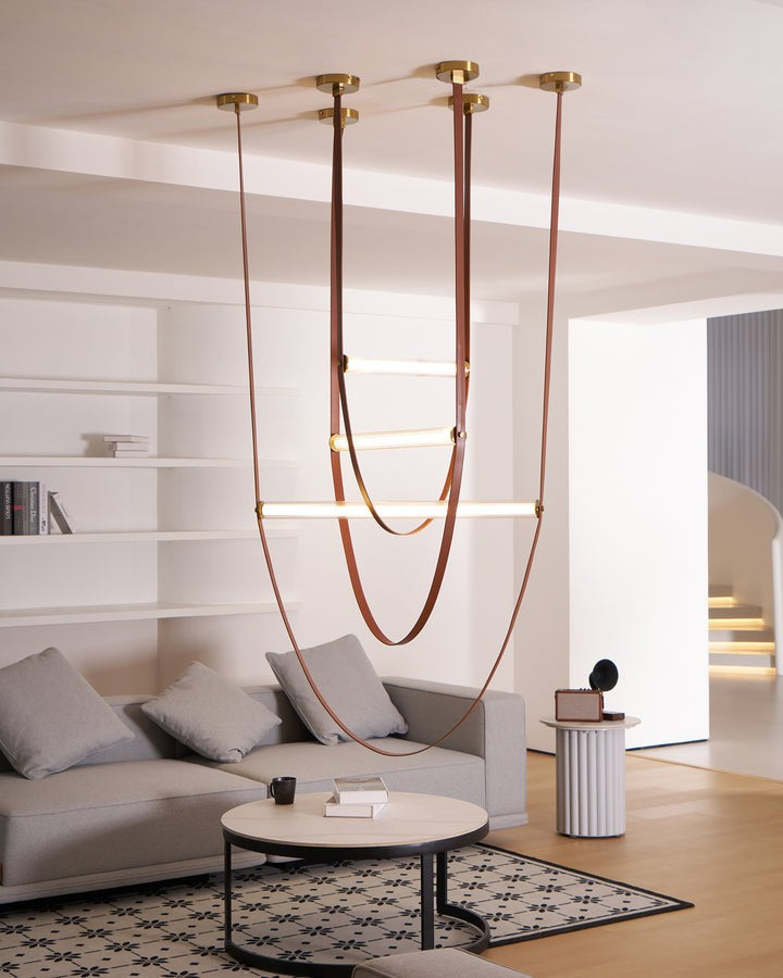Adjustable Leather Belt LED Pendant Light