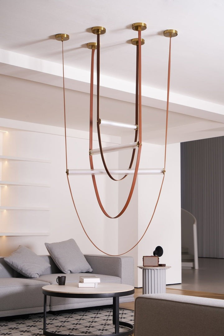 Adjustable Leather Belt LED Pendant Light