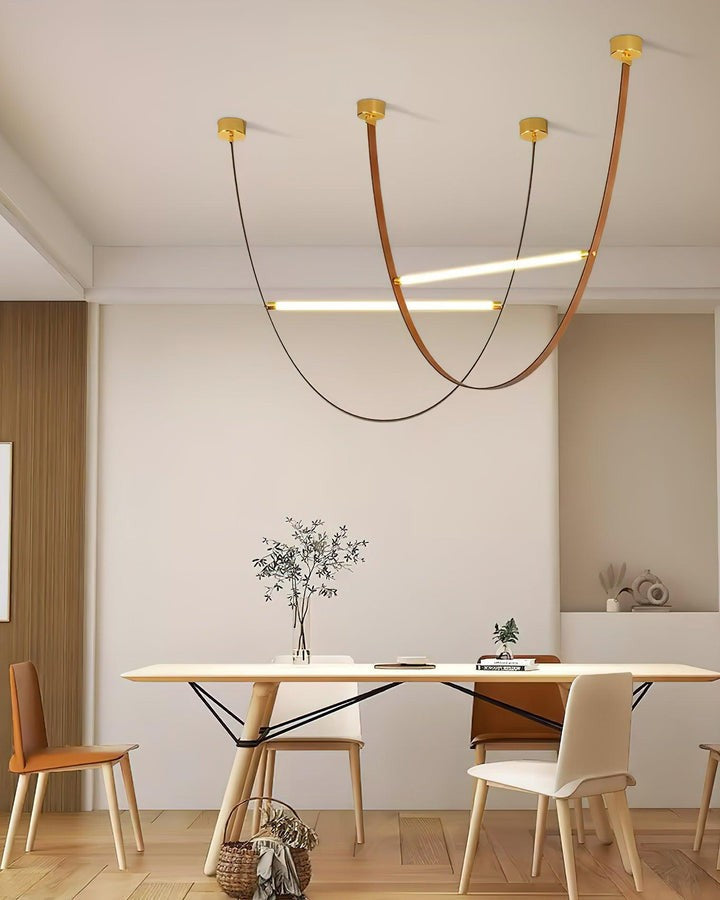 Adjustable Leather Belt LED Pendant Light