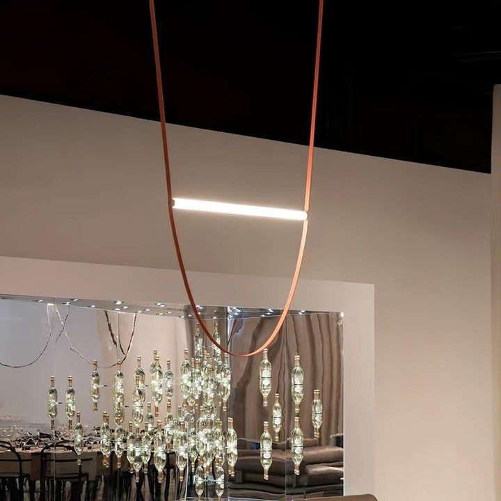 Adjustable Leather Belt LED Pendant Light