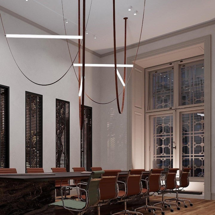 Adjustable Leather Belt LED Pendant Light