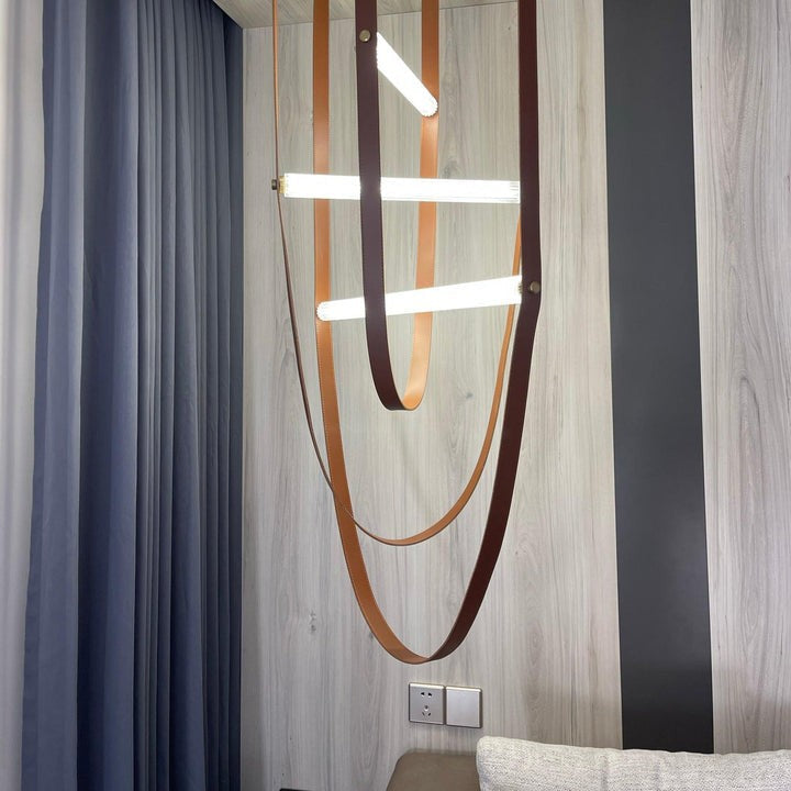 Adjustable Leather Belt LED Pendant Light