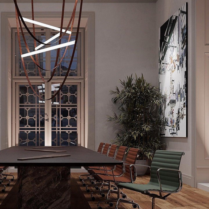 Adjustable Leather Belt LED Pendant Light
