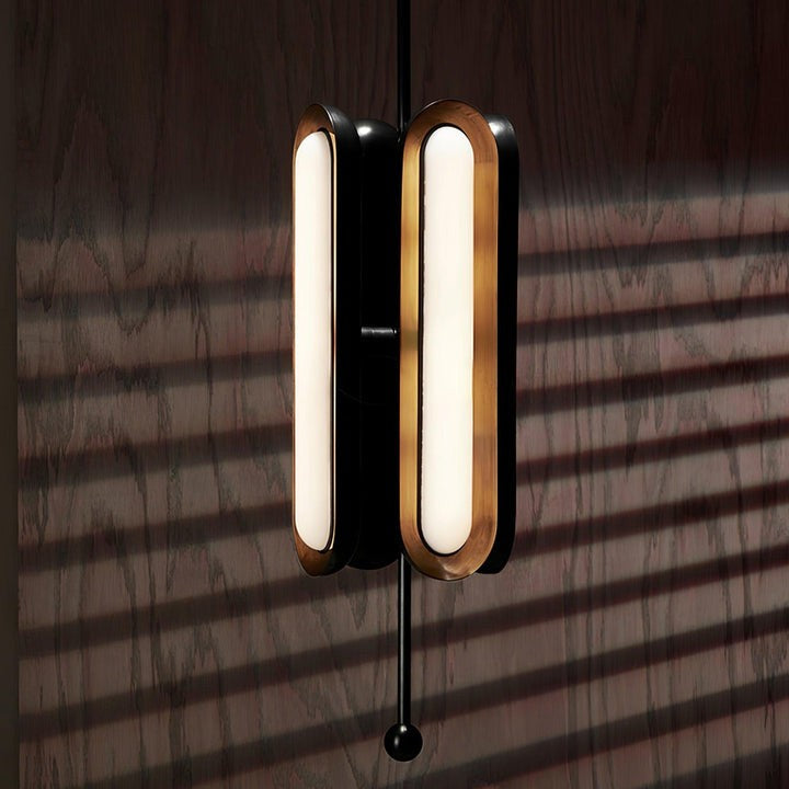 Adjustable LED Capsule Chandelier in Gold with Frosted Glass