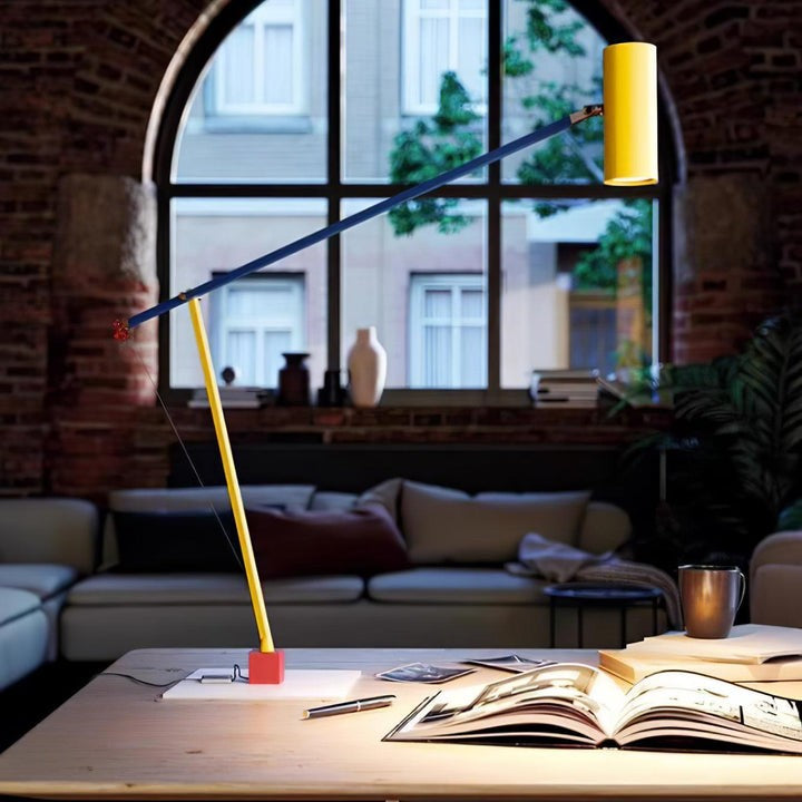 Adjustable LED Table Lamp with Colorful Sculptural Accent