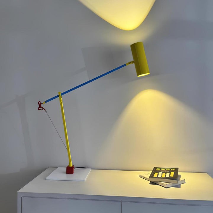 Adjustable LED Table Lamp with Colorful Sculptural Accent