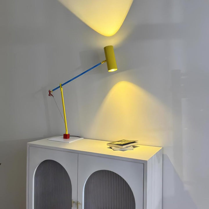 Adjustable LED Table Lamp with Colorful Sculptural Accent
