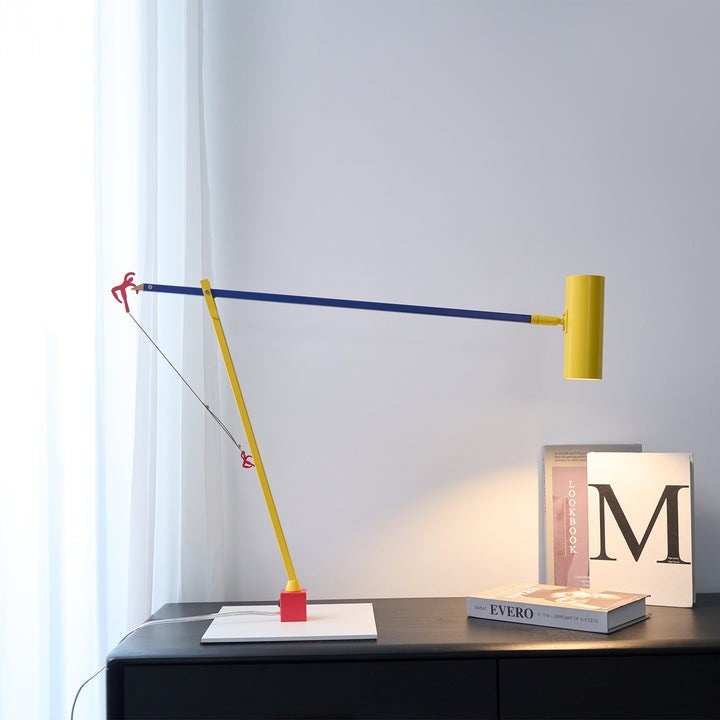 Adjustable LED Table Lamp with Colorful Sculptural Accent