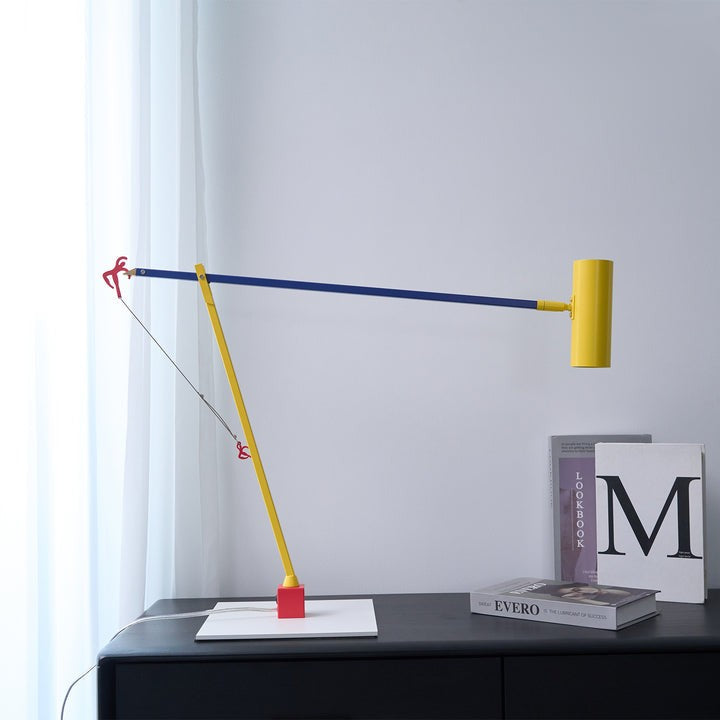 Adjustable LED Table Lamp with Colorful Sculptural Accent