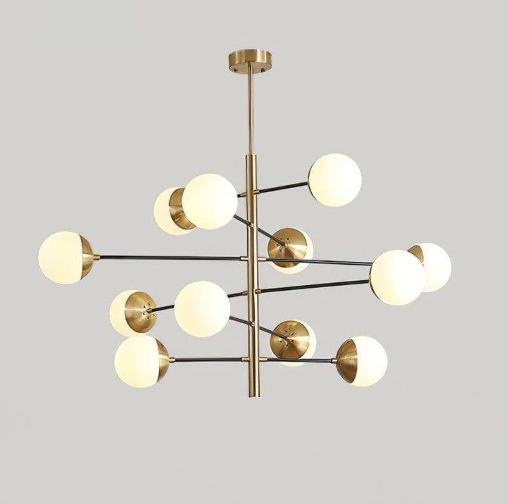 Adjustable Metal & Glass LED Ceiling Chandelier (8 or 12 Lights)