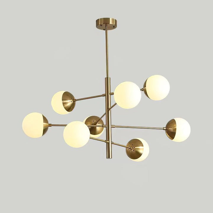 Adjustable Metal & Glass LED Ceiling Chandelier (8 or 12 Lights)