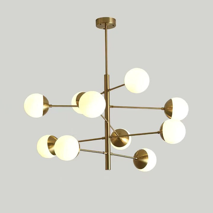 Adjustable Metal & Glass LED Ceiling Chandelier (8 or 12 Lights)