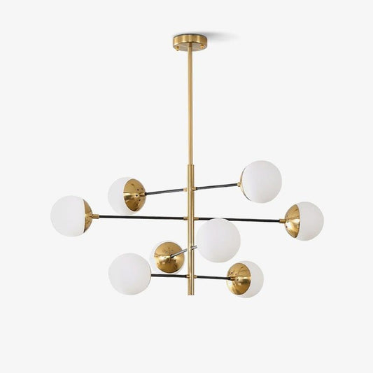 Adjustable Metal & Glass LED Ceiling Chandelier (8 or 12 Lights)