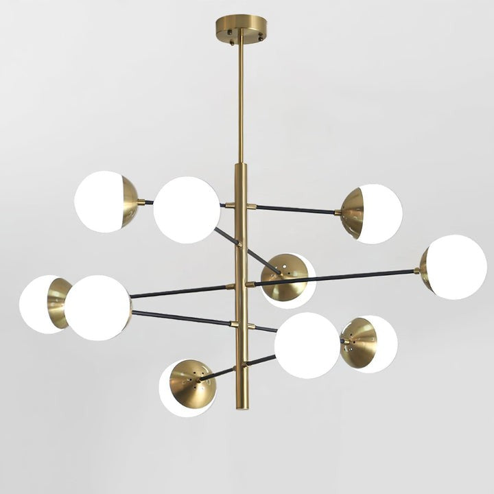 Adjustable Metal & Glass LED Ceiling Chandelier (8 or 12 Lights)