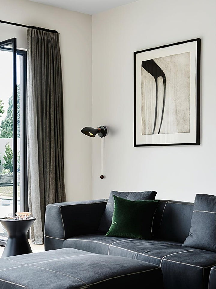 Adjustable Metal Wall Sconce with 180° Rotation & Pull Cord Switch