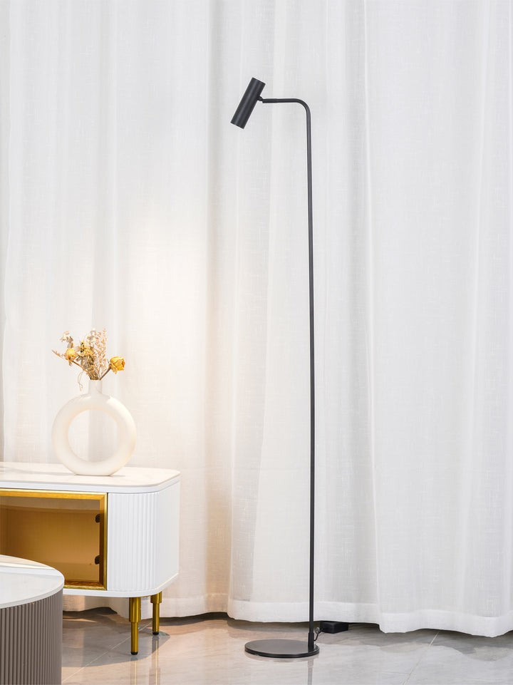 Adjustable Satin Brass LED Floor Lamp - Three-Color Light