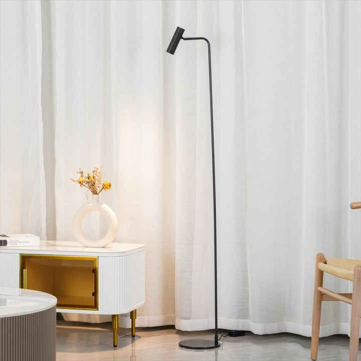 Adjustable Satin Brass LED Floor Lamp - Three-Color Light