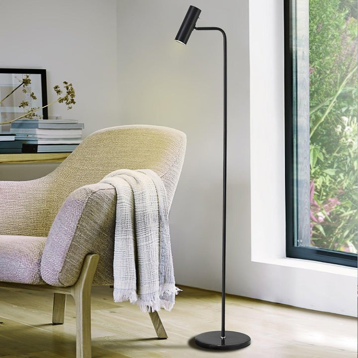 Adjustable Satin Brass LED Floor Lamp - Three-Color Light