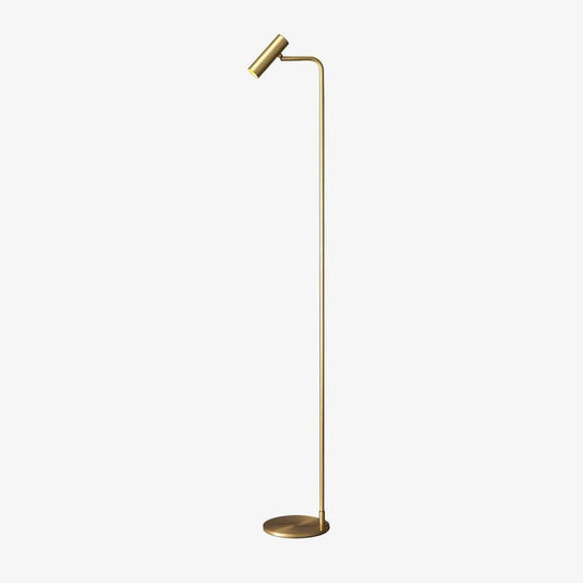 Adjustable Satin Brass LED Floor Lamp - Three-Color Light