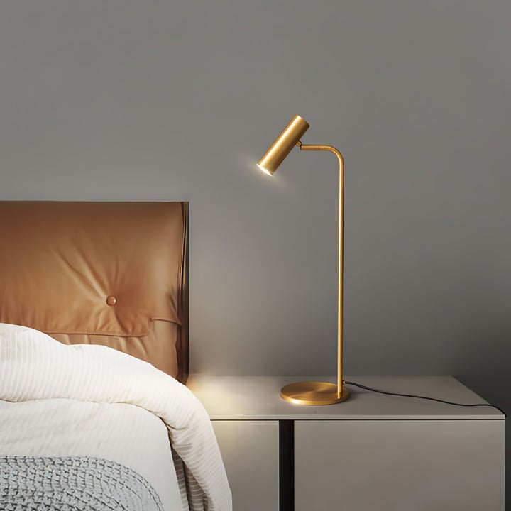 Adjustable Satin Brass LED Table Lamp