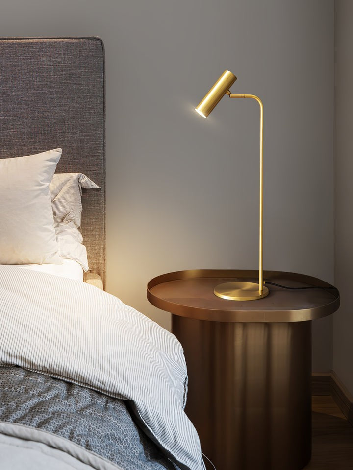 Adjustable Satin Brass LED Table Lamp