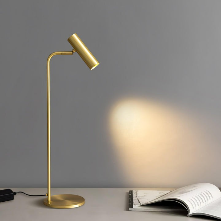 Adjustable Satin Brass LED Table Lamp