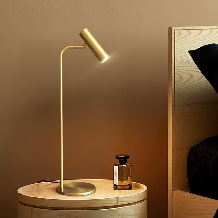 Adjustable Satin Brass LED Table Lamp